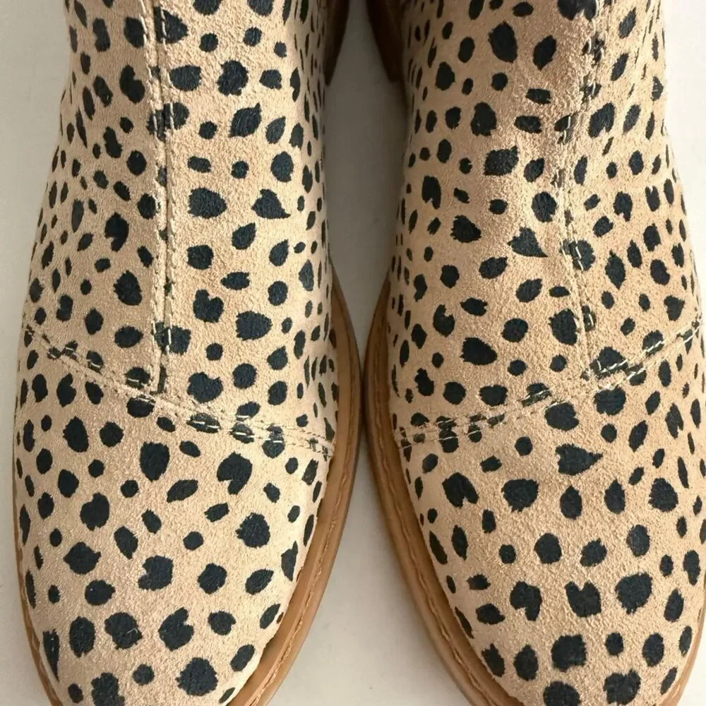 Toms Charli Desert Tan Cheetah Chelsea Pull On Boots, NWT! Size 11